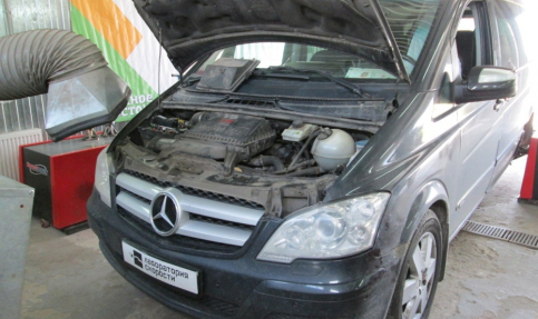 Чип-тюнинг с отключением сажевого фильтра и клапана EGR на Mercedes Viano  Viano w639 3.0 CDI AT 204hp 2007 года выпуска
